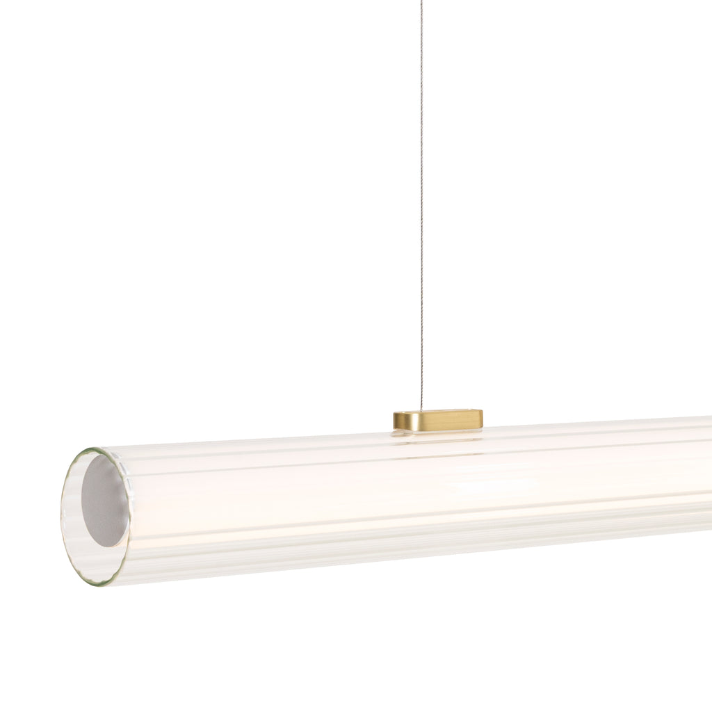 Maxlight Lampa wisząca Fayette 121cm - Aluminium + pc + szkło - Złoty P0622