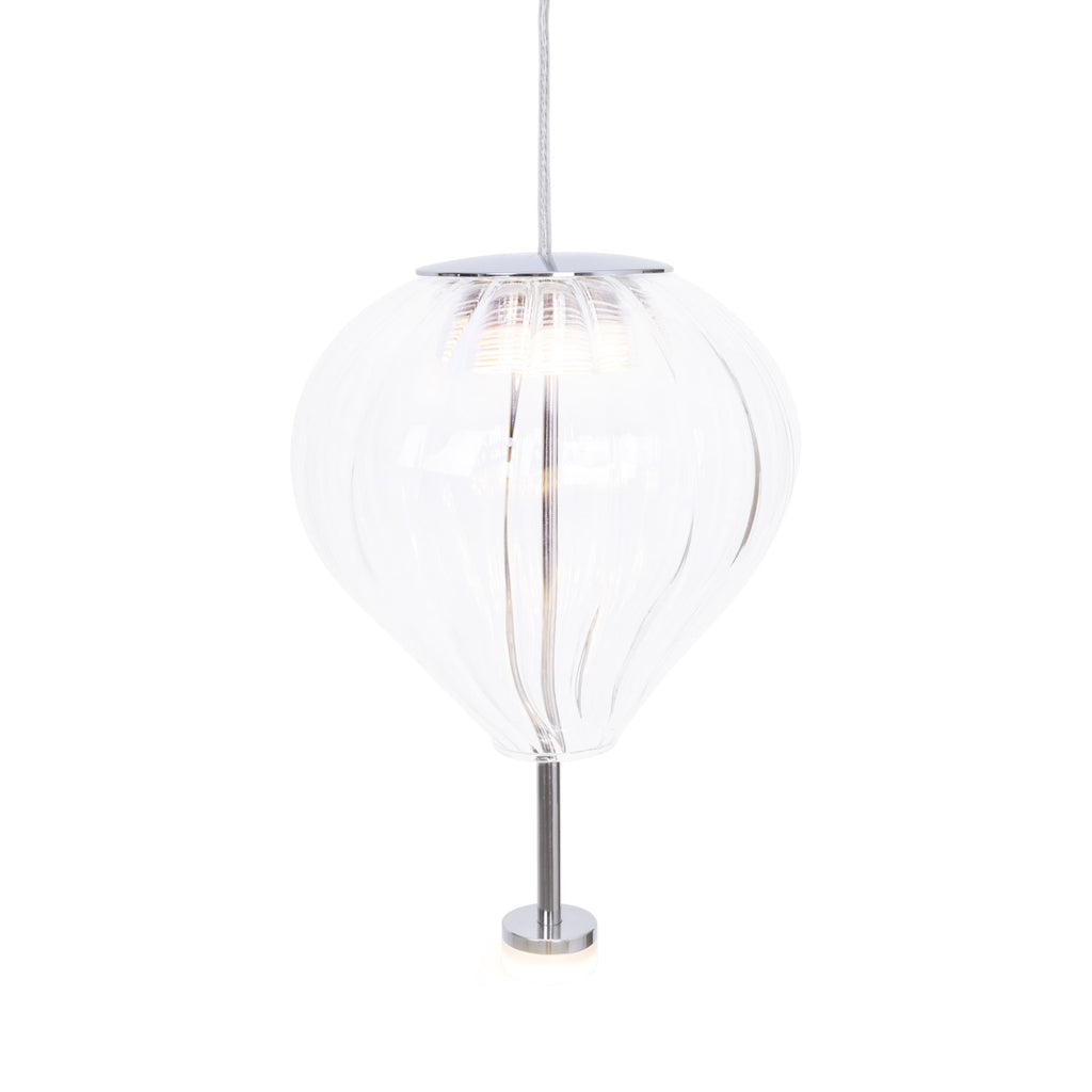Maxlight Lampa wisząca Palloncini I - Metal + szkło - Biały + chrom + szkło transparentne P0527