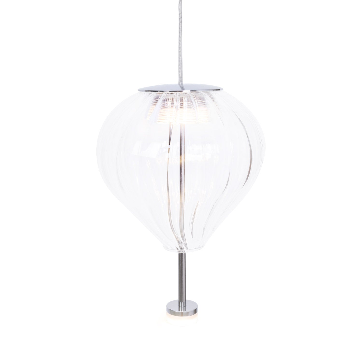 Maxlight Lampa wisząca Palloncini I - Metal + szkło - Biały + chrom + szkło transparentne P0527