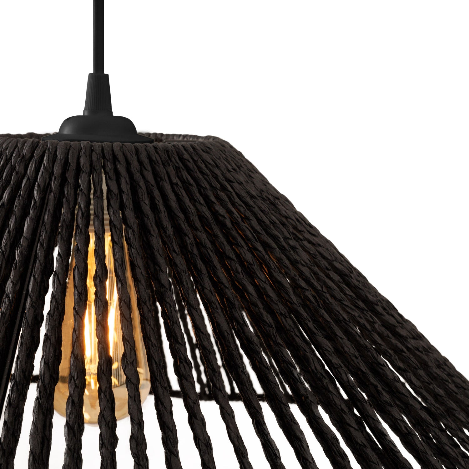 Maxlight Lampa wisząca Amalfi I - Pleciony papier - Czarny P0579