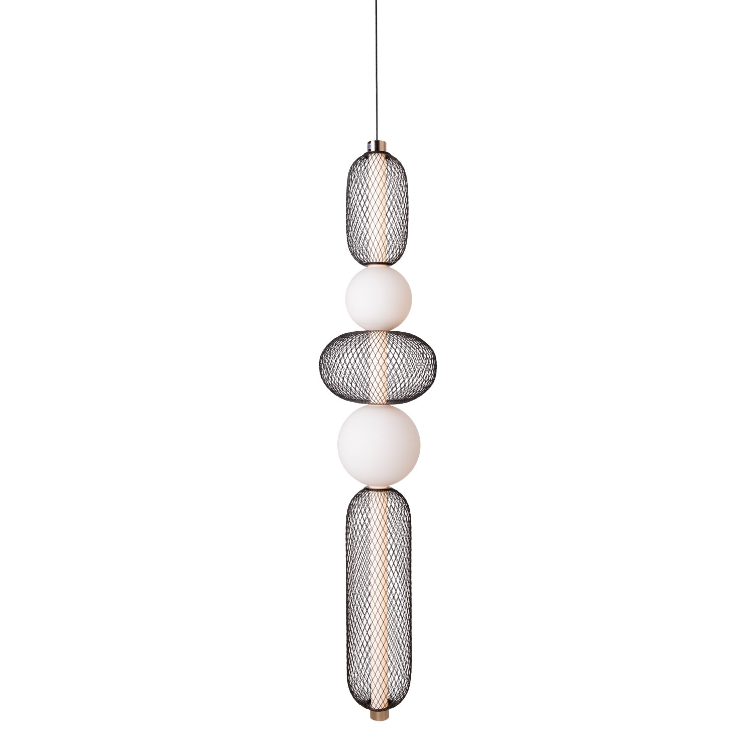 Maxlight Lampa wisząca Bora B - Metal + szkło - Czarny + złoty P0592