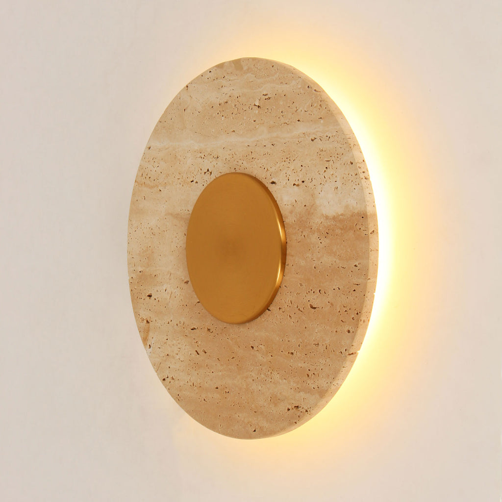 Maxlight Kinkiet Sun - Trawertyn - Złoty W0417