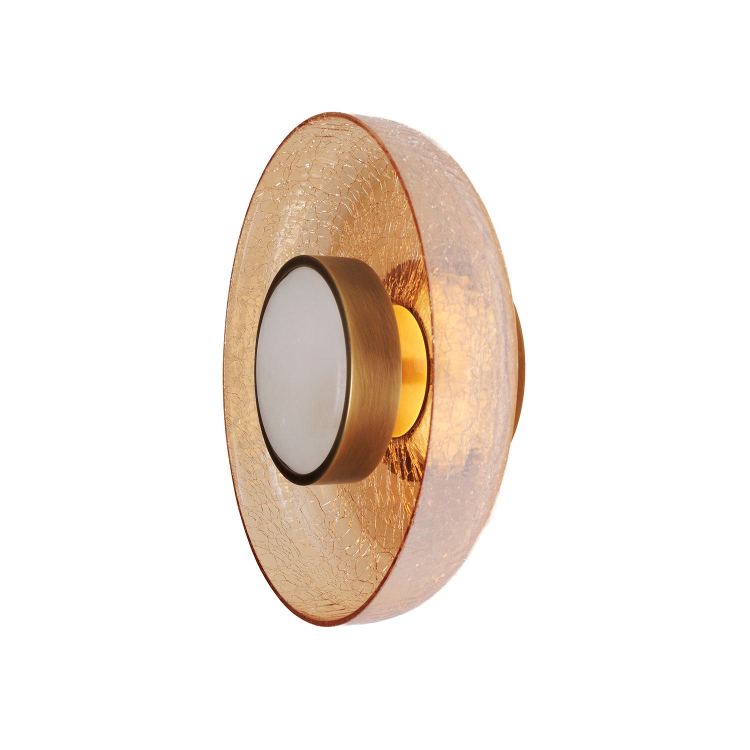 Maxlight Kinkiet Signature - Metal + szkło - Mosiądz + szkło bursztynowe W0352