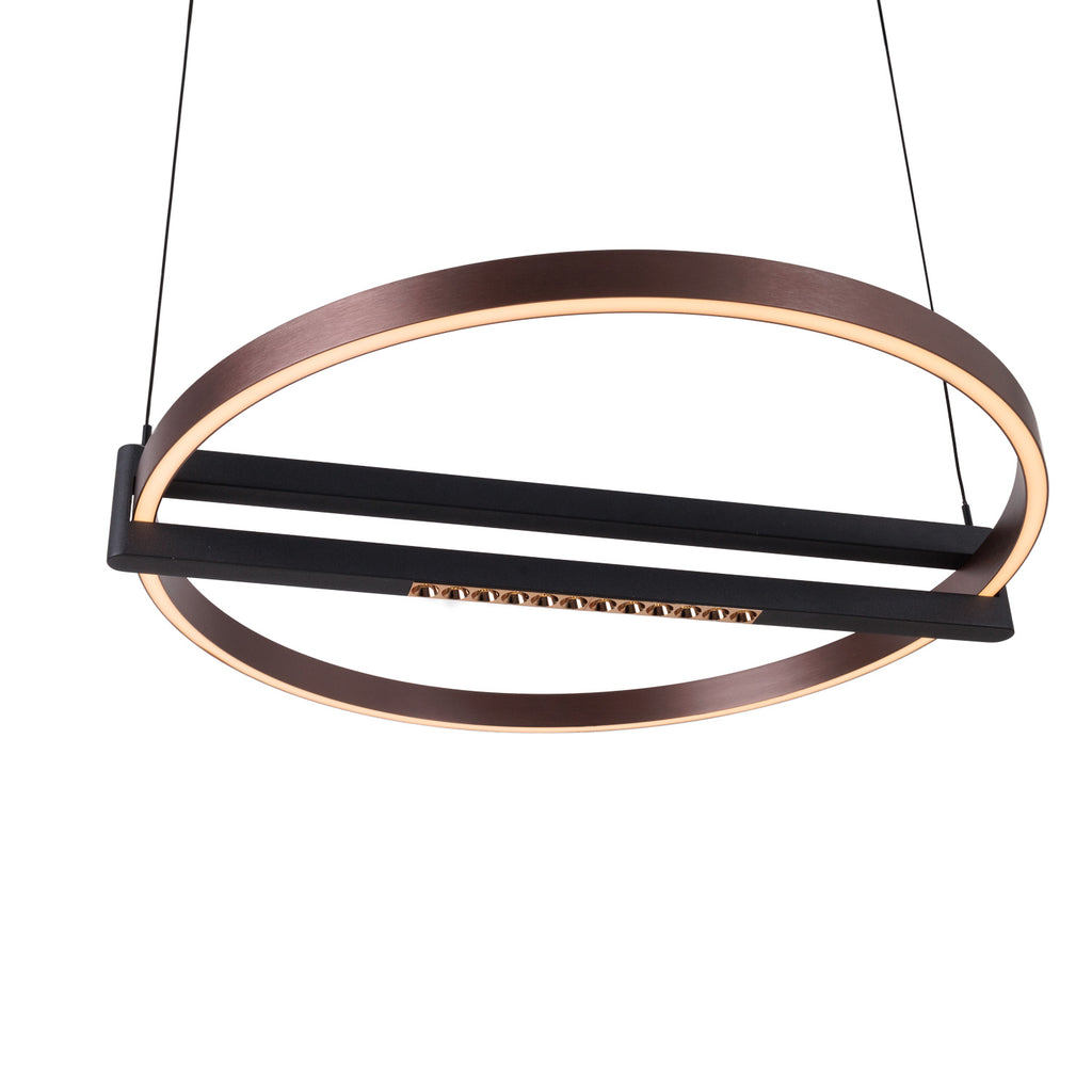 Maxlight Lampa wisząca Singapur Round - Metal - Czarny + brąz P0552