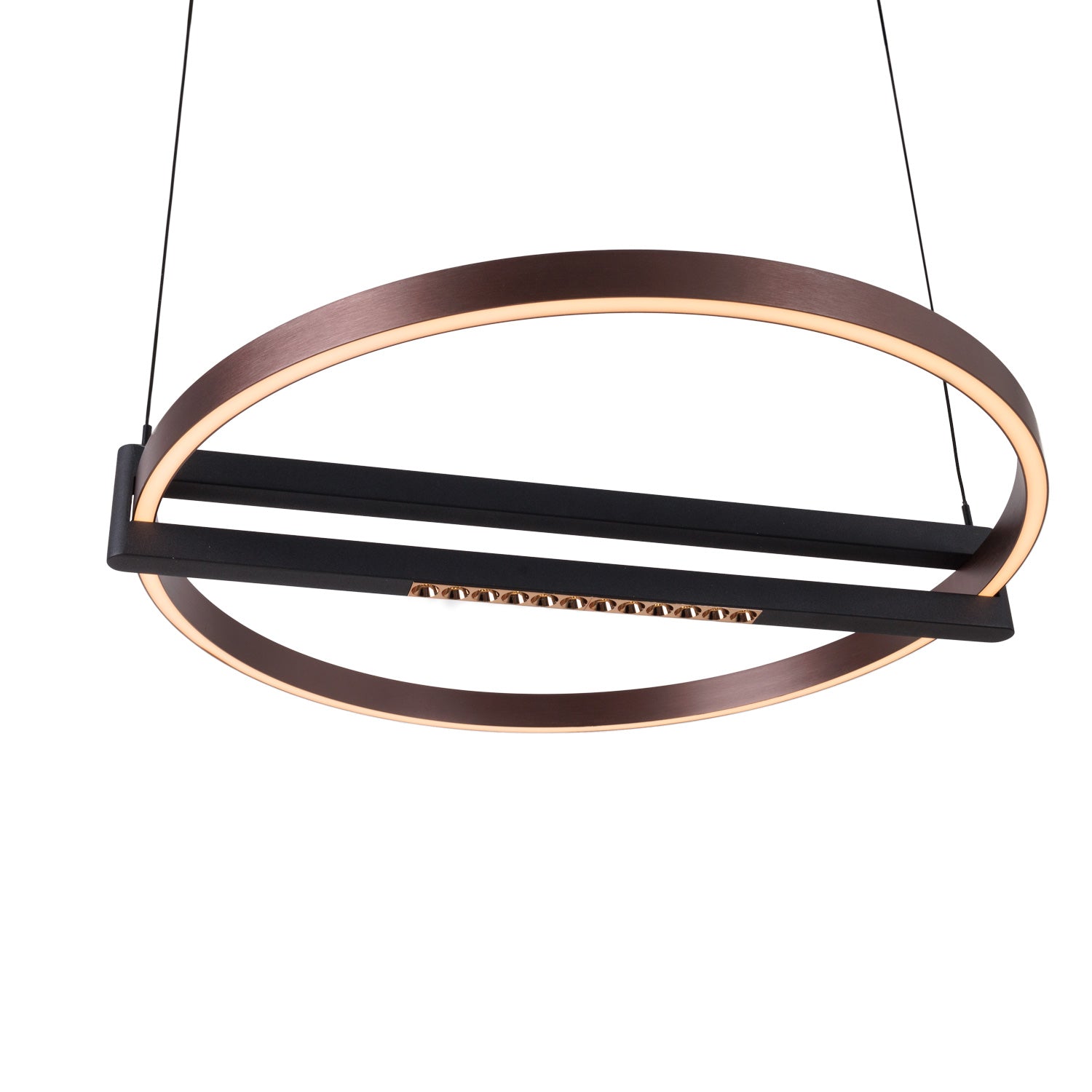 Maxlight Lampa wisząca Singapur Round - Metal - Czarny + brąz P0552