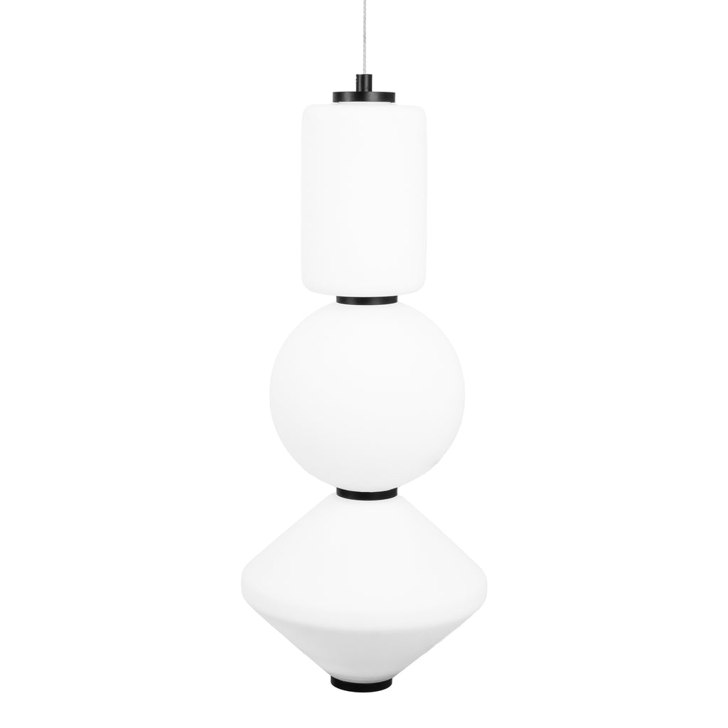 Maxlight Lampa wisząca Akiko - Metal + szkło mleczne - Czarny P0468