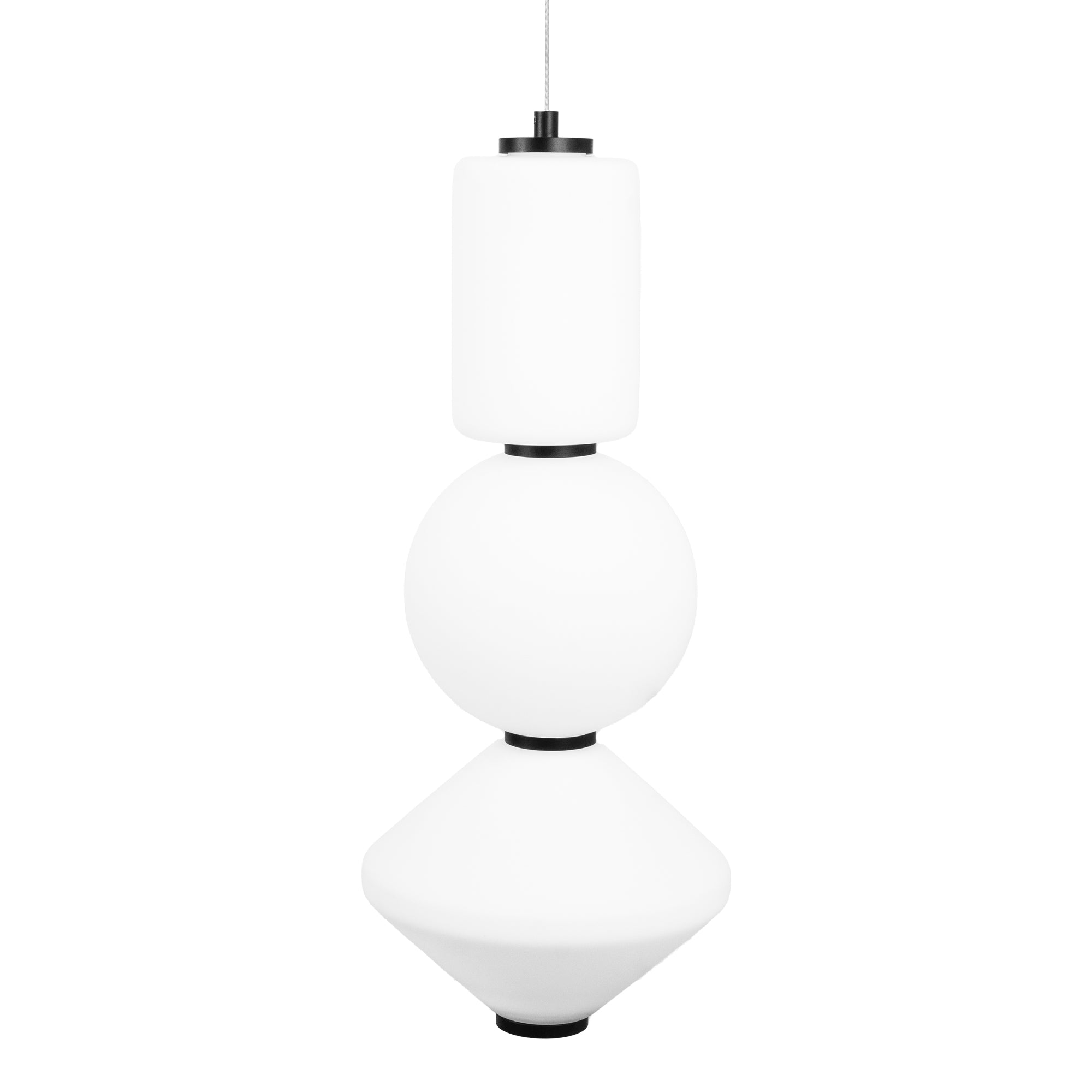 Maxlight Lampa wisząca Akiko - Metal + szkło mleczne - Czarny P0468