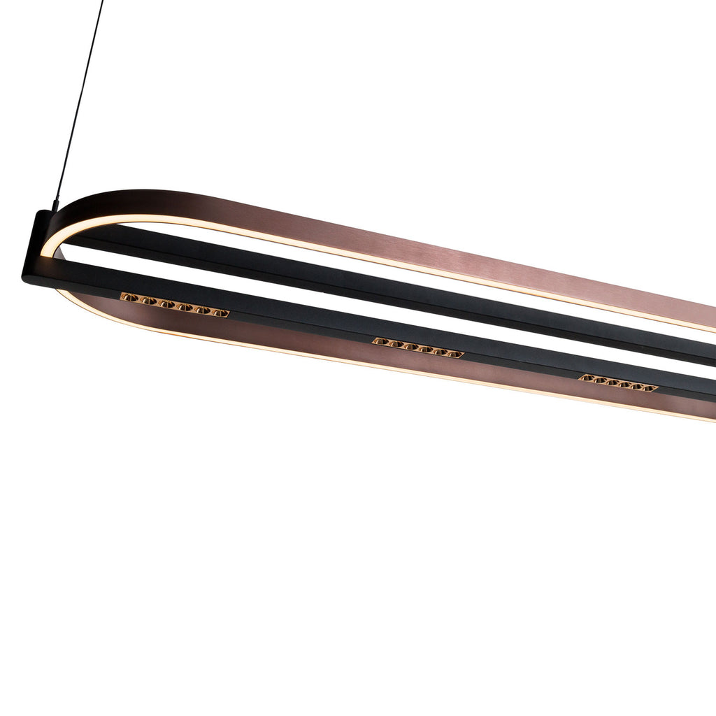 Maxlight Lampa wisząca Singapur Oval - Metal - Czarny + brąz P0553