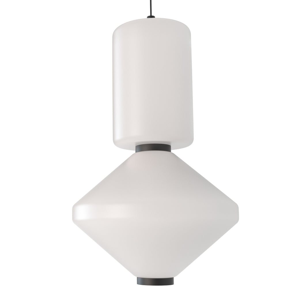 Maxlight Lampa wisząca Akiko - Metal + szkło mleczne - Czarny P0467