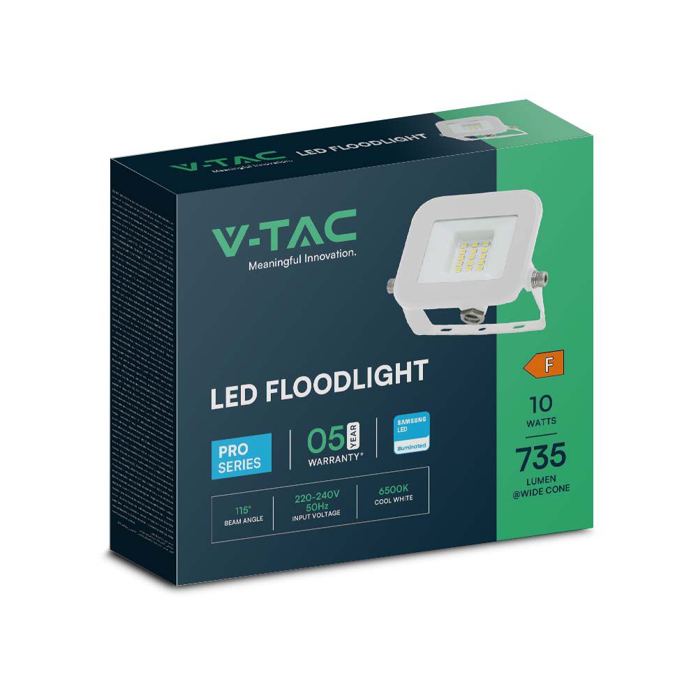 10W Naświetlacz LED SMD / Chip SAMSUNG / Barwa:6500K / Obudowa: Biała