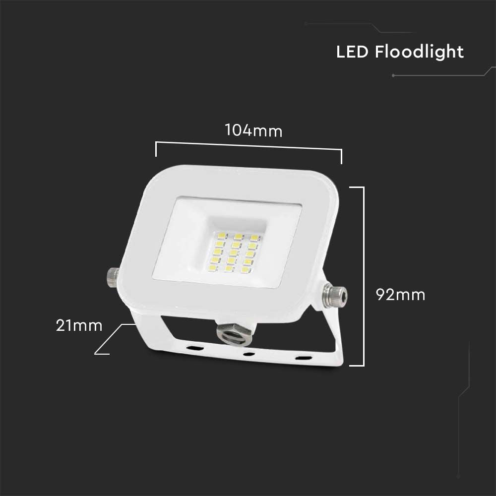 10W Naświetlacz LED SMD / Chip SAMSUNG / Barwa:6500K / Obudowa: Biała