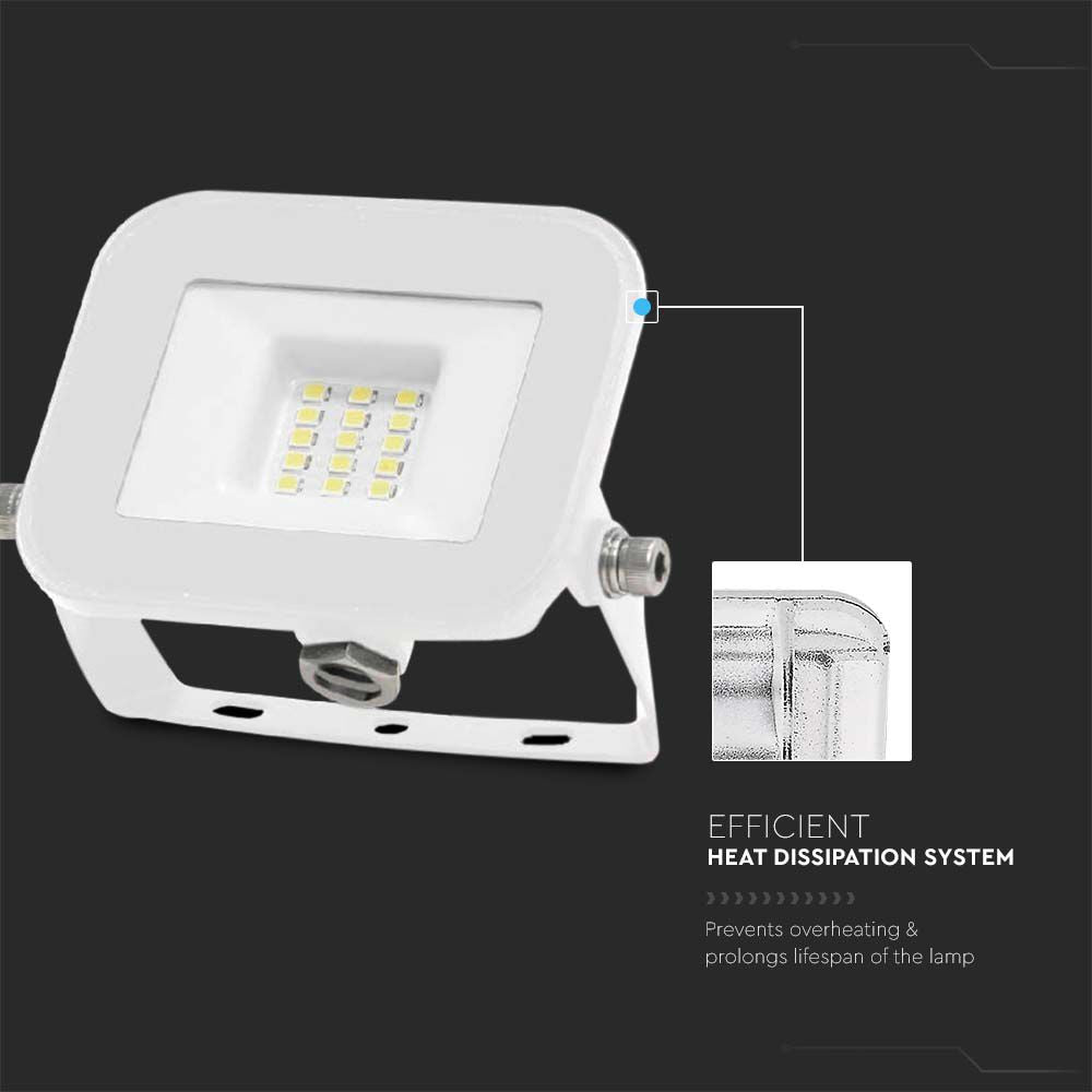 10W Naświetlacz LED SMD / Chip SAMSUNG / Barwa:4000K / Obudowa: Biała