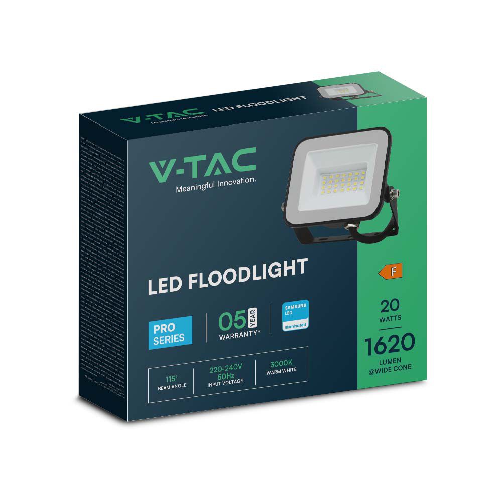 20W Naświetlacz LED SMD / Chip SAMSUNG / Barwa:6500K / Obudowa: Czarna