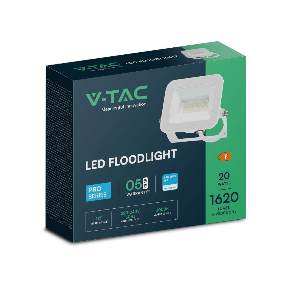 20W Naświetlacz LED SMD / Chip SAMSUNG / Barwa:4000K / Obudowa: Biała
