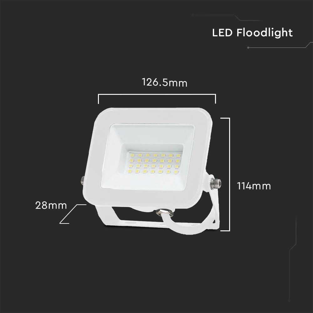 20W Naświetlacz LED SMD / Chip SAMSUNG / Barwa:4000K / Obudowa: Biała