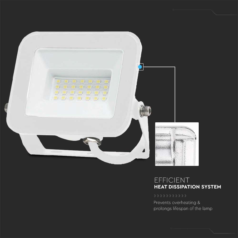 20W Naświetlacz LED SMD / Chip SAMSUNG / Barwa:4000K / Obudowa: Biała
