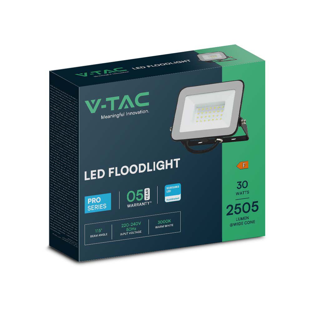 30W Naświetlacz LED SMD / Chip SAMSUNG / Barwa:3000K / Obudowa: Czarna