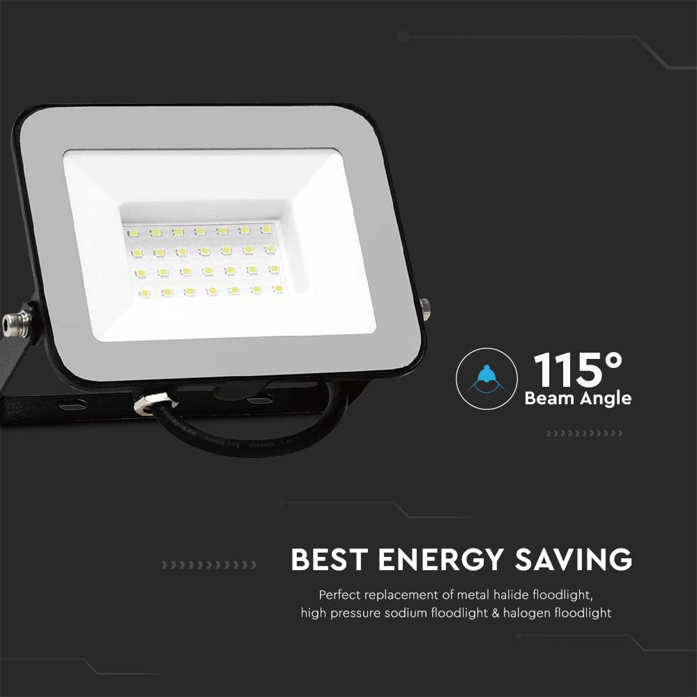 30W Naświetlacz LED SMD / Chip SAMSUNG / Barwa:4000K / Obudowa: Czarna