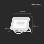 30W Naświetlacz LED SMD / Chip SAMSUNG / Barwa:6500K / Obudowa: Biała