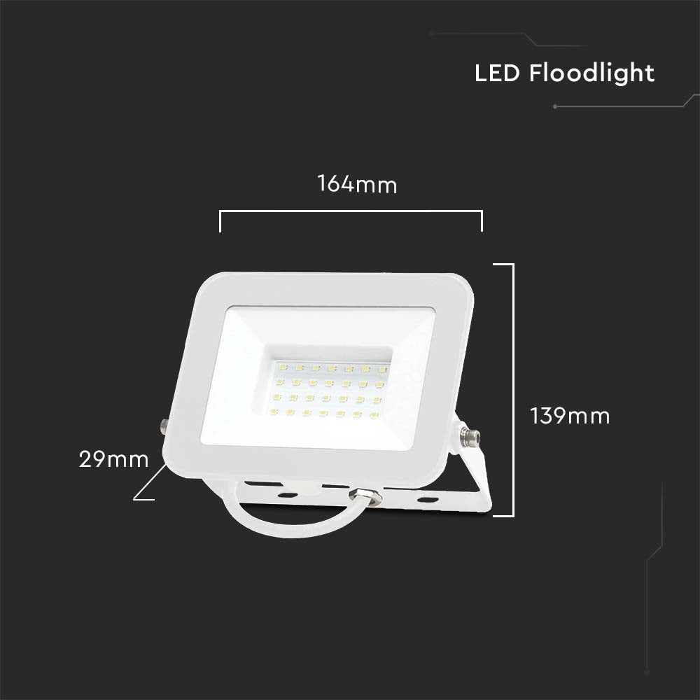 30W Naświetlacz LED SMD / Chip SAMSUNG / Barwa:6500K / Obudowa: Biała