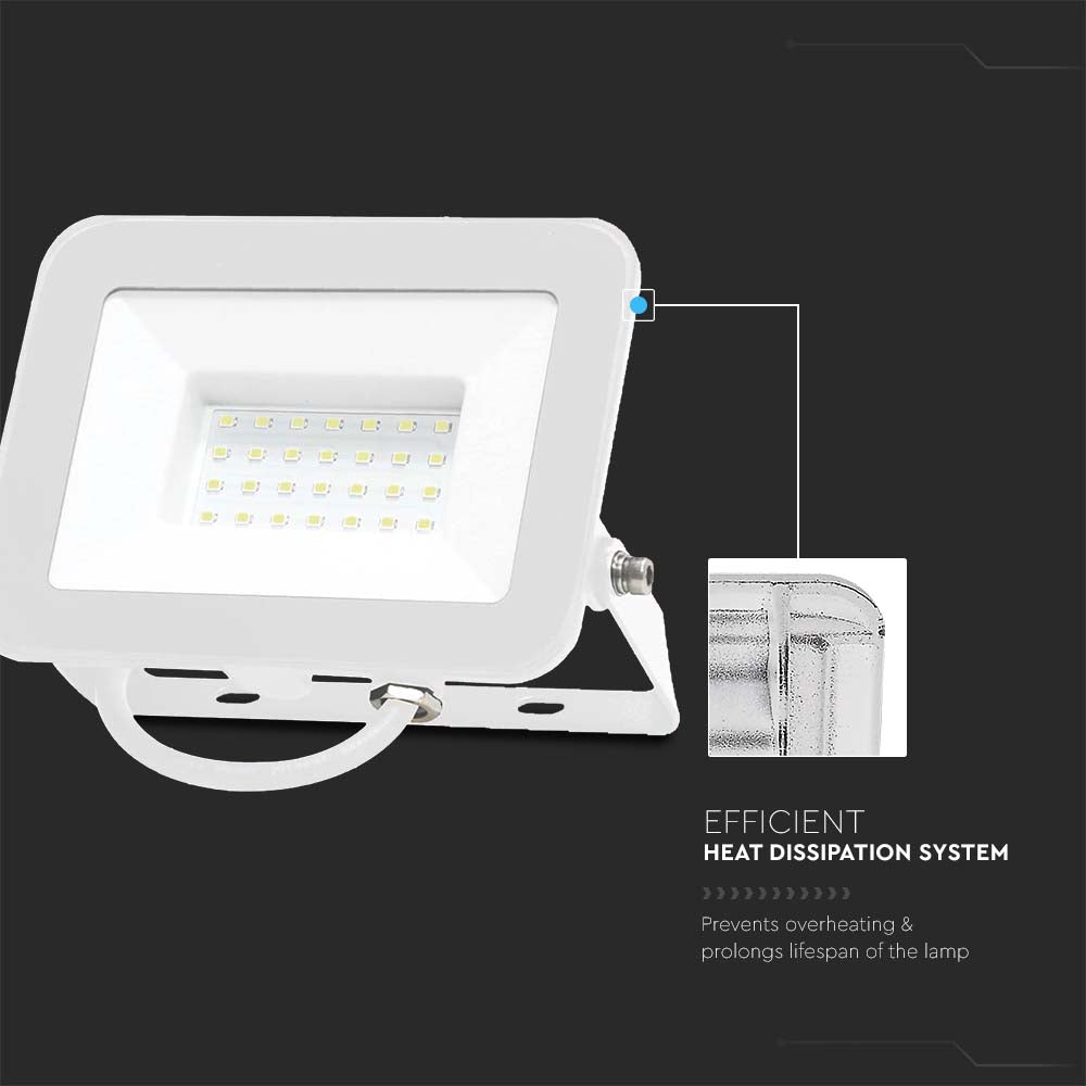 30W Naświetlacz LED SMD / Chip SAMSUNG / Barwa:6500K / Obudowa: Biała