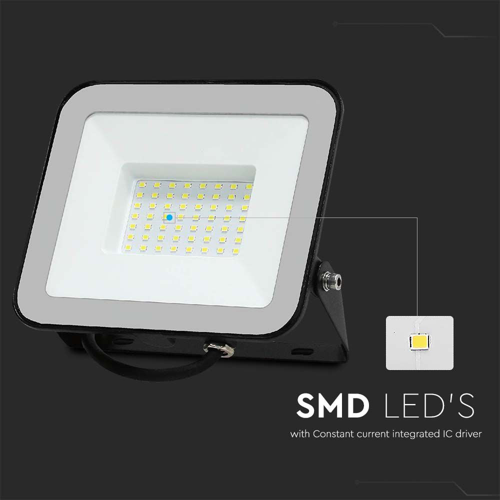 50W Naświetlacz LED SMD / Chip SAMSUNG / Barwa:6500K / Obudowa: Czarna