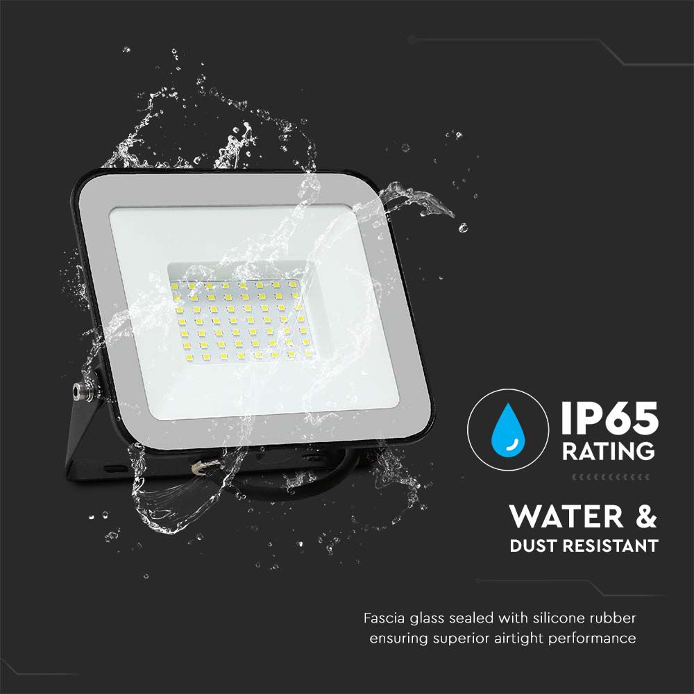 50W Naświetlacz LED SMD / Chip SAMSUNG / Barwa:6500K / Obudowa: Czarna