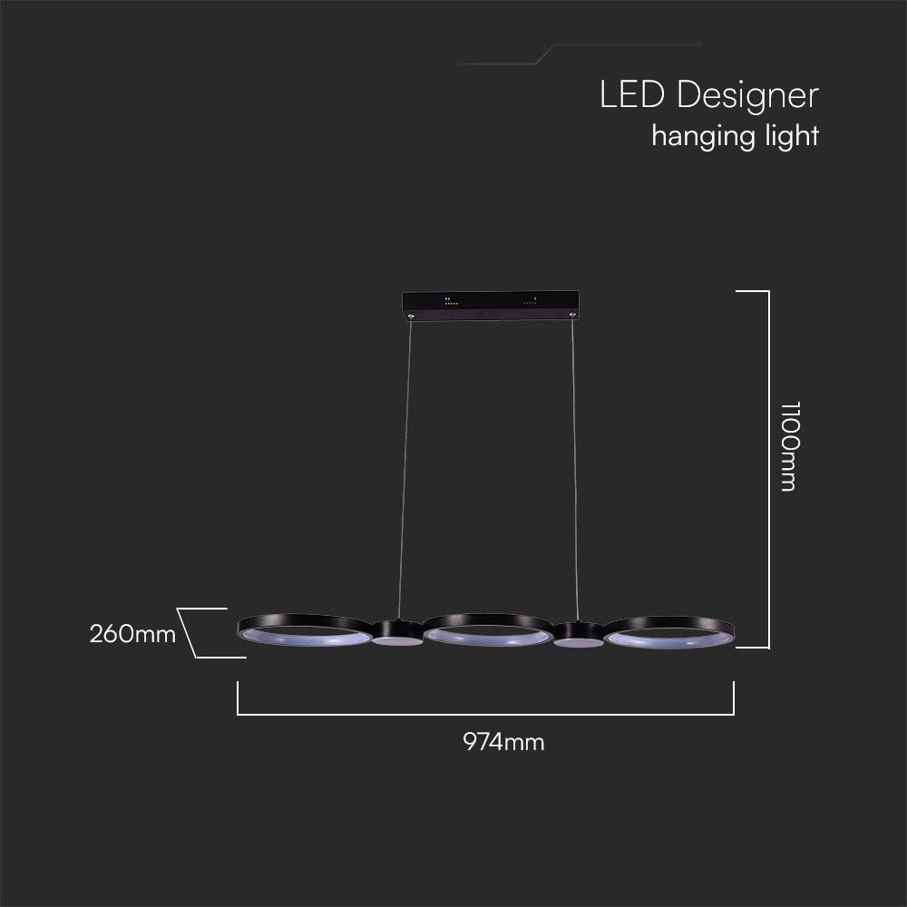 Lampa wisząca LED (95*100CM) / Barwa: 4000K / Obudowa: Czarna