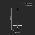 Lampa wisząca LED (30*320*100CM) / Barwa: 3000K / Kolor: Czarny / Obudowa: Złota
