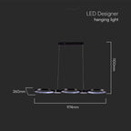 Lampa wisząca LED (95*100CM) / Barwa: 3000K / Obudowa: Czarna