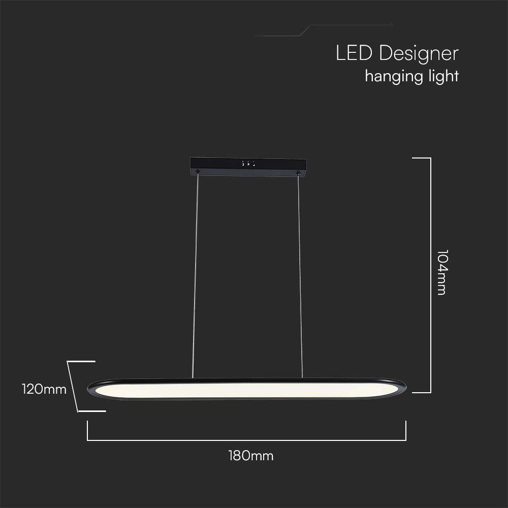 Lampa wisząca LED (80*100CM) / Barwa: 4000K / Obudowa: Czarna