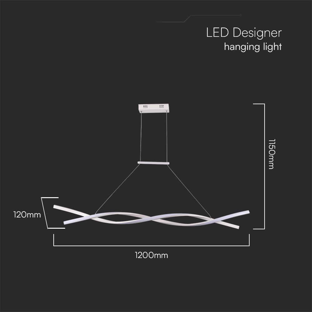 Lampa wisząca LED (120*100CM) / Barwa: 3000K / Obudowa: Biała