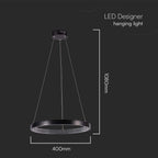 Lampa wisząca LED (40CM) / Barwa: 3000K / Kryształowe akrylowe wnętrze / Obudowa: Czarna