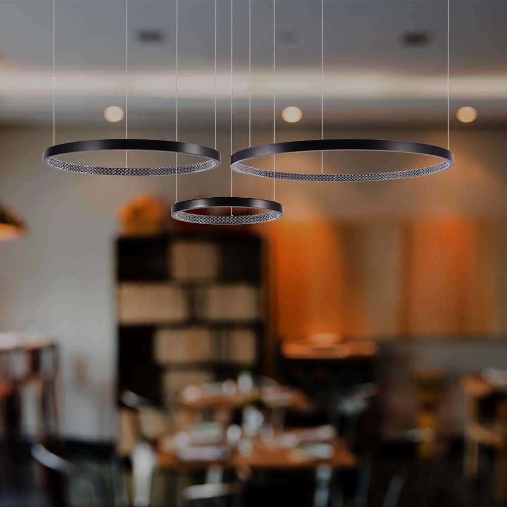 Lampa wisząca LED (40*60*80CM) / Barwa: 4000K / Kryształowe akrylowe wnętrze / Obudowa: Czarna