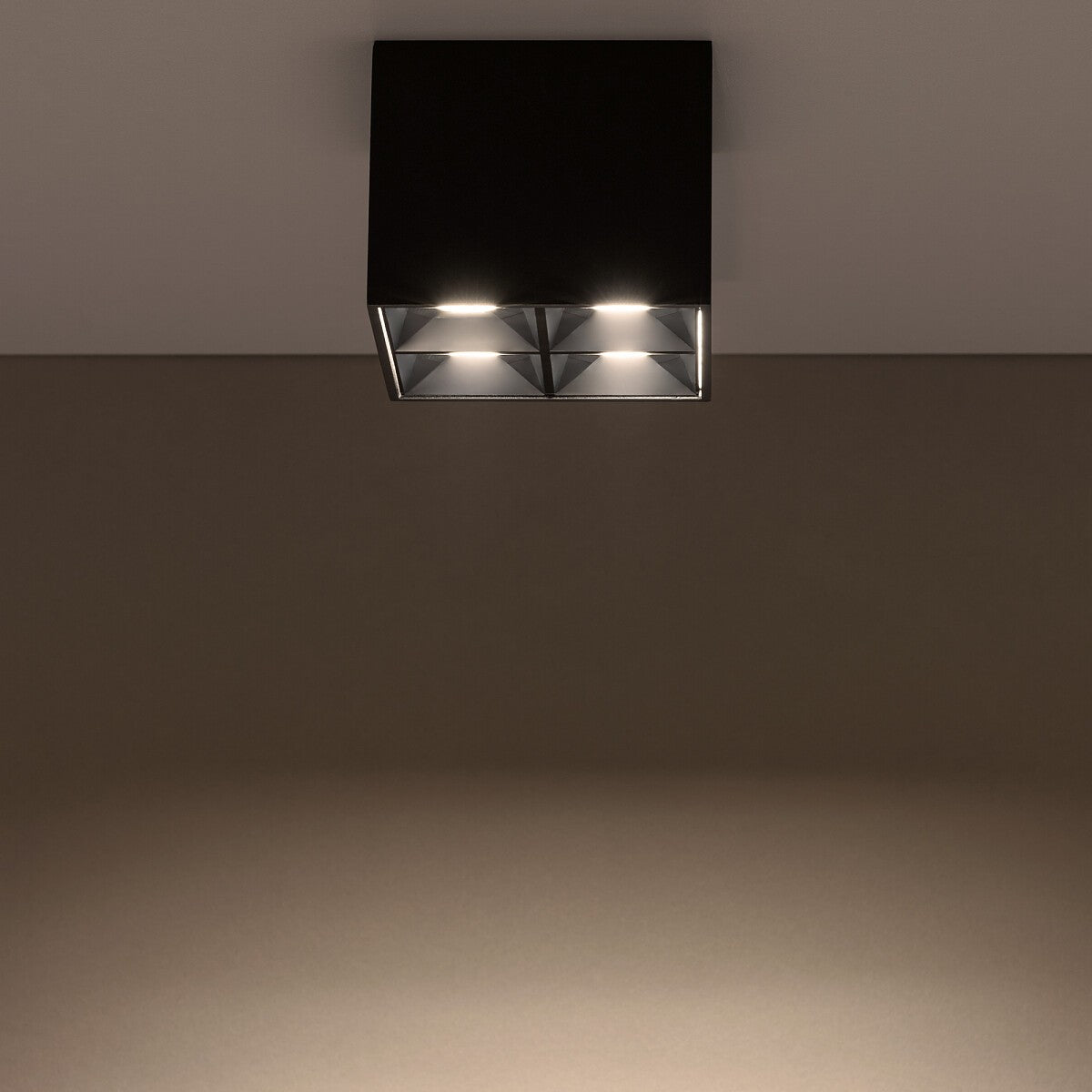 Nowodvorski Lampa downlights natynkowa MIDI LED 16W 50/60Hz - Aluminium lakierowane - Czarny I 10054 - lampa włączona