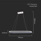 Lampa wisząca LED (80*20*100CM) / Barwa: 4000K / Obudowa: Biała