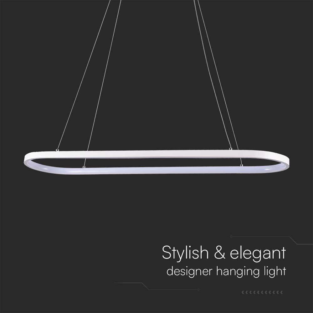 Lampa wisząca LED (80*20*100CM) / Barwa: 4000K / Obudowa: Biała