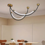 Lampa wisząca LED (L100*60CM) / Barwa: 3000K / Obudowa: Czarno-złota