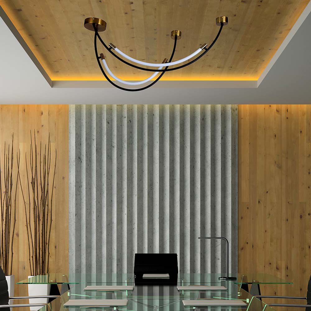 Lampa wisząca LED (L100*60CM) / Barwa: 4000K / Obudowa: Czarno-złota