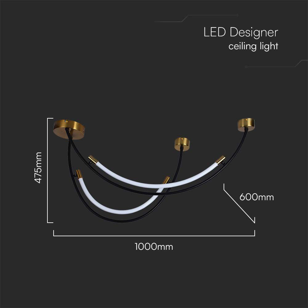 Lampa wisząca LED (L100*60CM) / Barwa: 4000K / Obudowa: Czarno-złota