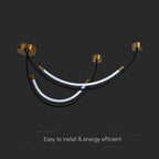 Lampa wisząca LED (L100*60CM) / Barwa: 4000K / Obudowa: Czarno-złota
