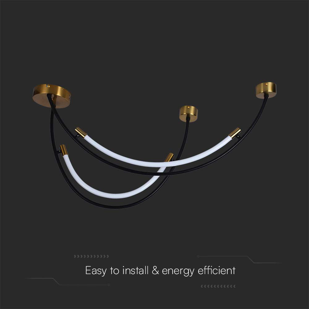 Lampa wisząca LED (L100*60CM) / Barwa: 3000K / Obudowa: Czarno-złota