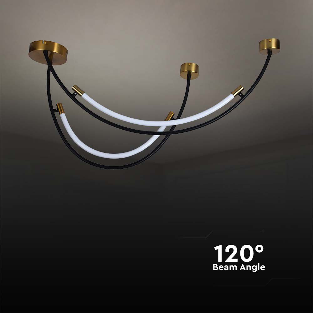 Lampa wisząca LED (L100*60CM) / Barwa: 4000K / Obudowa: Czarno-złota