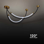 Lampa wisząca LED (L100*60CM) / Barwa: 4000K / Obudowa: Czarno-złota