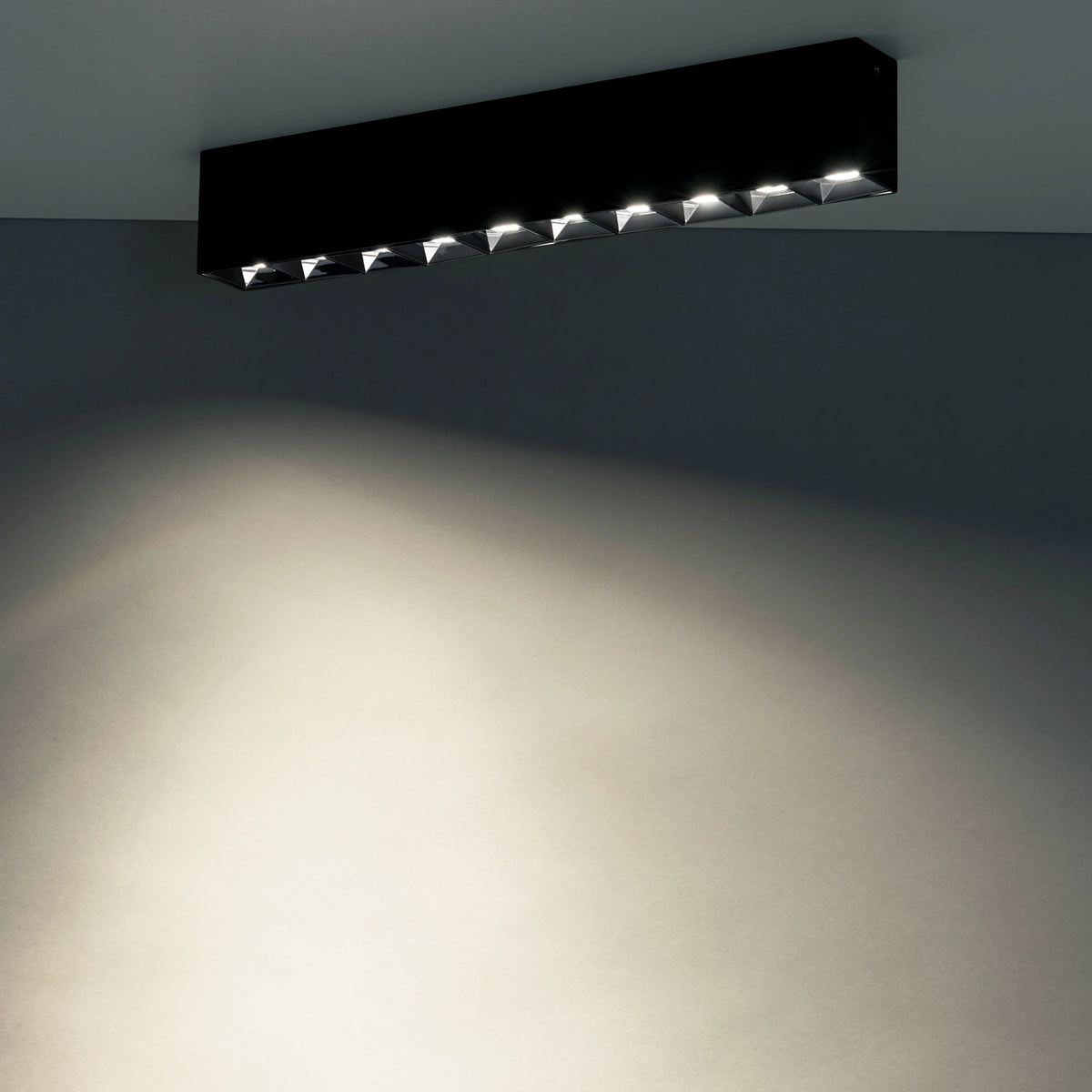 Nowodvorski Lampa downlights natynkowa MIDI LED 40W 50/60Hz - Aluminium lakierowane - Czarny II 10060 - lampa włączona