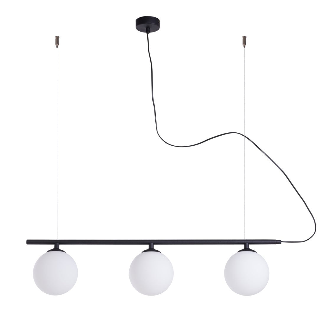 Aldex Lampa Wisząca Beryl Glass 3 Black - Metal / szkło - Czarny 1006E_1