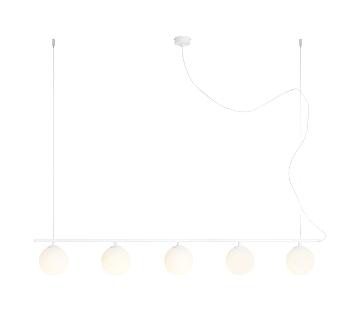 Aldex Lampa Wisząca Beryl Glass 5 White - Metal / szkło - Biały 1006F