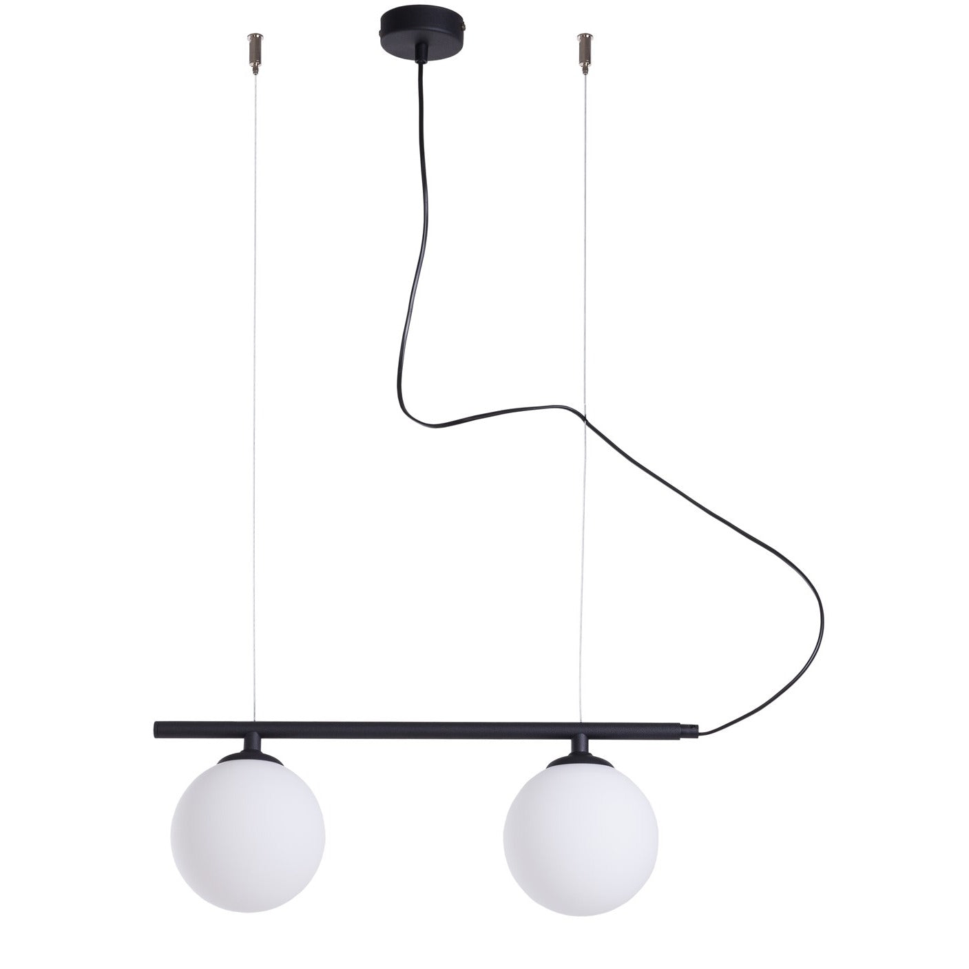 Aldex Lampa Wisząca Beryl Glass 2 Black - Metal / szkło - Czarny 1006H1
