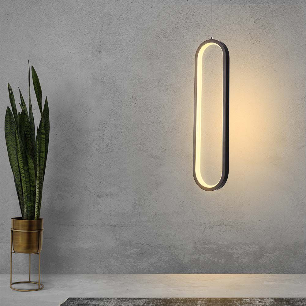 Lampa wisząca LED (40CM) / Barwa: 4000K / Obudowa: Czarna