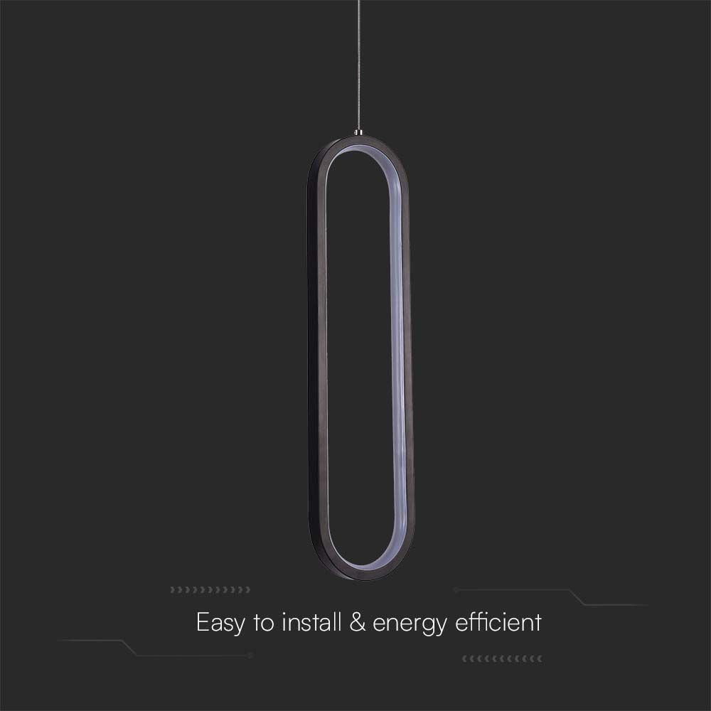 Lampa wisząca LED (40CM) / Barwa: 4000K / Obudowa: Czarna